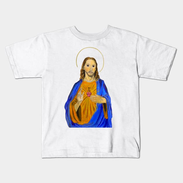 Jesus Tee Full Color Kids T-Shirt by cpecana